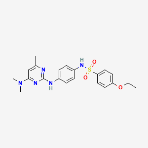 molecular formula C21H25N5O3S B11232912 N-(4-((4-(dimethylamino)-6-methylpyrimidin-2-yl)amino)phenyl)-4-ethoxybenzenesulfonamide 