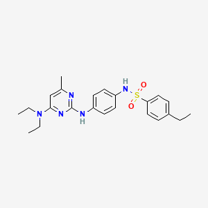 molecular formula C23H29N5O2S B11233059 N-(4-((4-(diethylamino)-6-methylpyrimidin-2-yl)amino)phenyl)-4-ethylbenzenesulfonamide 