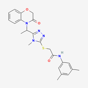 molecular formula C23H25N5O3S B11233119 N-(3,5-dimethylphenyl)-2-({4-methyl-5-[1-(3-oxo-2,3-dihydro-4H-1,4-benzoxazin-4-yl)ethyl]-4H-1,2,4-triazol-3-yl}sulfanyl)acetamide 