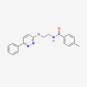 molecular formula C20H19N3O2 B11233258 4-methyl-N-{2-[(6-phenylpyridazin-3-yl)oxy]ethyl}benzamide 