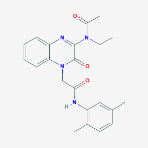 molecular formula C22H24N4O3 B11233286 N-(4-{2-[(2,5-dimethylphenyl)amino]-2-oxoethyl}-3-oxo-3,4-dihydroquinoxalin-2-yl)-N-ethylacetamide 