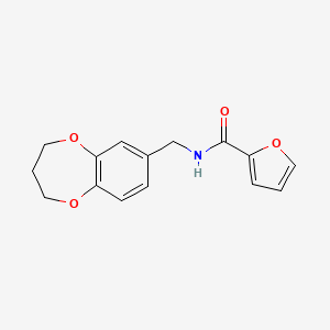 molecular formula C15H15NO4 B11233290 N-(3,4-dihydro-2H-1,5-benzodioxepin-7-ylmethyl)furan-2-carboxamide 