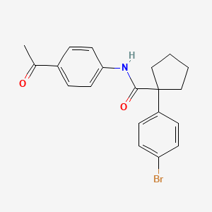 molecular formula C20H20BrNO2 B11233325 N-(4-acetylphenyl)-1-(4-bromophenyl)cyclopentanecarboxamide 