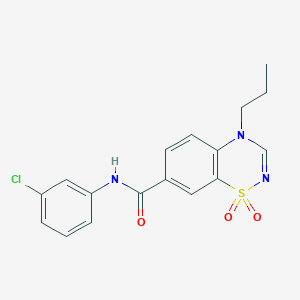 molecular formula C17H16ClN3O3S B11233327 N-(3-chlorophenyl)-4-propyl-4H-1,2,4-benzothiadiazine-7-carboxamide 1,1-dioxide 