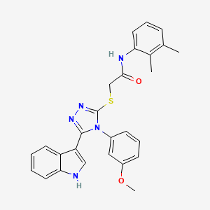molecular formula C27H25N5O2S B11233494 N-(2,3-Dimethylphenyl)-2-{[5-(1H-indol-3-YL)-4-(3-methoxyphenyl)-4H-1,2,4-triazol-3-YL]sulfanyl}acetamide 