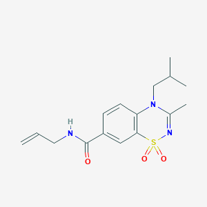 molecular formula C16H21N3O3S B11233509 N-allyl-4-isobutyl-3-methyl-4H-1,2,4-benzothiadiazine-7-carboxamide 1,1-dioxide 