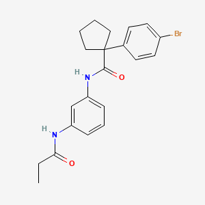 molecular formula C21H23BrN2O2 B11233514 1-(4-bromophenyl)-N-[3-(propanoylamino)phenyl]cyclopentanecarboxamide 