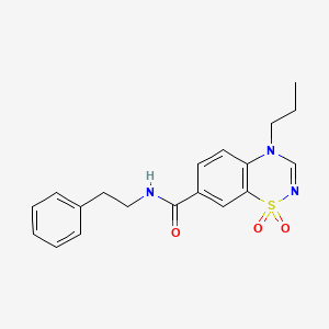molecular formula C19H21N3O3S B11233595 N-(2-phenylethyl)-4-propyl-4H-1,2,4-benzothiadiazine-7-carboxamide 1,1-dioxide 