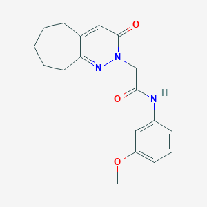 molecular formula C18H21N3O3 B11233706 N-(3-methoxyphenyl)-2-(3-oxo-3,5,6,7,8,9-hexahydro-2H-cyclohepta[c]pyridazin-2-yl)acetamide 