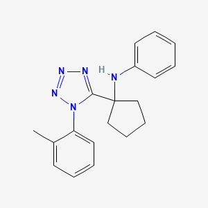 molecular formula C19H21N5 B11233787 N-{1-[1-(2-methylphenyl)-1H-tetrazol-5-yl]cyclopentyl}aniline 