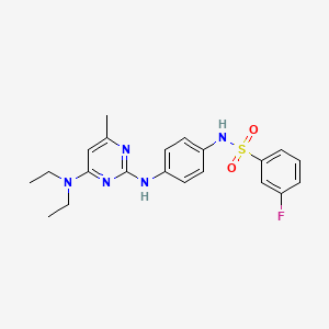 molecular formula C21H24FN5O2S B11233978 N-(4-((4-(diethylamino)-6-methylpyrimidin-2-yl)amino)phenyl)-3-fluorobenzenesulfonamide 