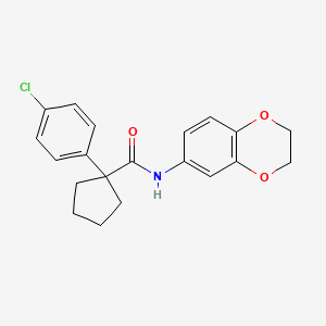 molecular formula C20H20ClNO3 B11234026 1-(4-chlorophenyl)-N-(2,3-dihydro-1,4-benzodioxin-6-yl)cyclopentanecarboxamide 