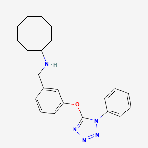 molecular formula C22H27N5O B11234069 N-{3-[(1-phenyl-1H-tetrazol-5-yl)oxy]benzyl}cyclooctanamine 
