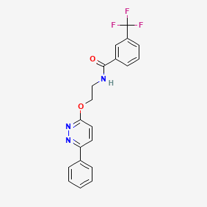 molecular formula C20H16F3N3O2 B11234124 N-{2-[(6-phenylpyridazin-3-yl)oxy]ethyl}-3-(trifluoromethyl)benzamide 