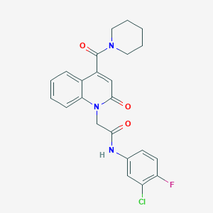 molecular formula C23H21ClFN3O3 B11234130 N-(3-chloro-4-fluorophenyl)-2-[2-oxo-4-(piperidin-1-ylcarbonyl)quinolin-1(2H)-yl]acetamide 