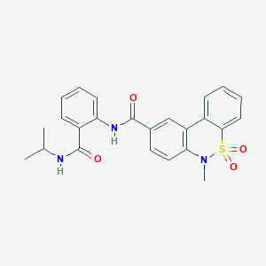 molecular formula C24H23N3O4S B11234133 N-[2-(Isopropylcarbamoyl)phenyl]-6-methyl-6H-dibenzo[C,E][1,2]thiazine-9-carboxamide 5,5-dioxide 