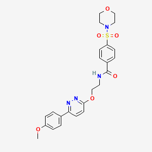 molecular formula C24H26N4O6S B11234256 N-(2-((6-(4-methoxyphenyl)pyridazin-3-yl)oxy)ethyl)-4-(morpholinosulfonyl)benzamide 