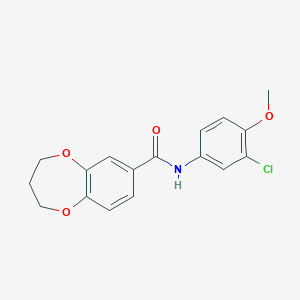 molecular formula C17H16ClNO4 B11234274 N-(3-chloro-4-methoxyphenyl)-3,4-dihydro-2H-1,5-benzodioxepine-7-carboxamide 