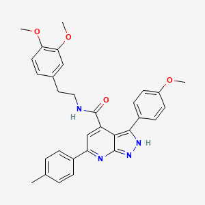 molecular formula C31H30N4O4 B11234292 N-[2-(3,4-dimethoxyphenyl)ethyl]-3-(4-methoxyphenyl)-6-(4-methylphenyl)-2H-pyrazolo[3,4-b]pyridine-4-carboxamide 