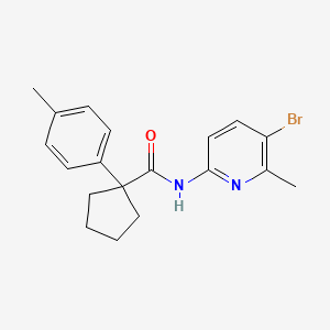 molecular formula C19H21BrN2O B11234388 N-(5-bromo-6-methylpyridin-2-yl)-1-(4-methylphenyl)cyclopentanecarboxamide 