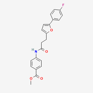 molecular formula C21H18FNO4 B11234407 Methyl 4-({3-[5-(4-fluorophenyl)furan-2-yl]propanoyl}amino)benzoate 
