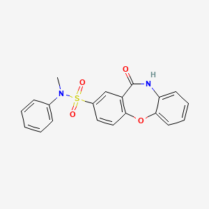 molecular formula C20H16N2O4S B11234661 N-methyl-11-oxo-N-phenyl-10,11-dihydrodibenzo[b,f][1,4]oxazepine-2-sulfonamide 