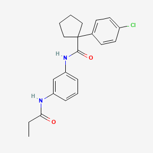 molecular formula C21H23ClN2O2 B11234715 1-(4-chlorophenyl)-N-[3-(propanoylamino)phenyl]cyclopentanecarboxamide 