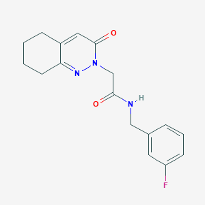 molecular formula C17H18FN3O2 B11234723 N-(3-fluorobenzyl)-2-(3-oxo-5,6,7,8-tetrahydrocinnolin-2(3H)-yl)acetamide 