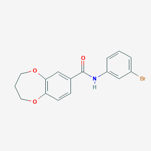 molecular formula C16H14BrNO3 B11234781 N-(3-bromophenyl)-3,4-dihydro-2H-1,5-benzodioxepine-7-carboxamide 