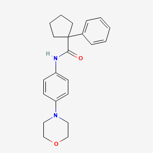 molecular formula C22H26N2O2 B11234785 N-[4-(morpholin-4-yl)phenyl]-1-phenylcyclopentanecarboxamide 