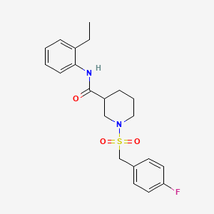 molecular formula C21H25FN2O3S B11234889 N-(2-ethylphenyl)-1-[(4-fluorobenzyl)sulfonyl]piperidine-3-carboxamide 