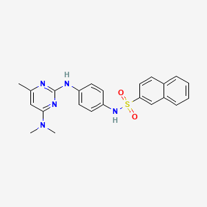 molecular formula C23H23N5O2S B11234940 N-(4-((4-(dimethylamino)-6-methylpyrimidin-2-yl)amino)phenyl)naphthalene-2-sulfonamide 