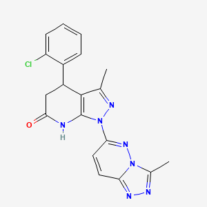 molecular formula C19H16ClN7O B11234957 4-(2-chlorophenyl)-3-methyl-1-(3-methyl[1,2,4]triazolo[4,3-b]pyridazin-6-yl)-4,5-dihydro-1H-pyrazolo[3,4-b]pyridin-6-ol 