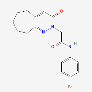 molecular formula C17H18BrN3O2 B11234965 N-(4-bromophenyl)-2-(3-oxo-3,5,6,7,8,9-hexahydro-2H-cyclohepta[c]pyridazin-2-yl)acetamide 