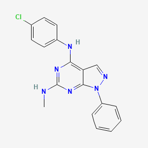 molecular formula C18H15ClN6 B11234969 N~4~-(4-chlorophenyl)-N~6~-methyl-1-phenyl-1H-pyrazolo[3,4-d]pyrimidine-4,6-diamine 
