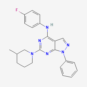 molecular formula C23H23FN6 B11234986 N-(4-fluorophenyl)-6-(3-methylpiperidin-1-yl)-1-phenyl-1H-pyrazolo[3,4-d]pyrimidin-4-amine 