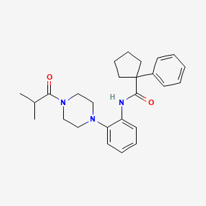 molecular formula C26H33N3O2 B11235029 N-{2-[4-(2-methylpropanoyl)piperazin-1-yl]phenyl}-1-phenylcyclopentanecarboxamide 