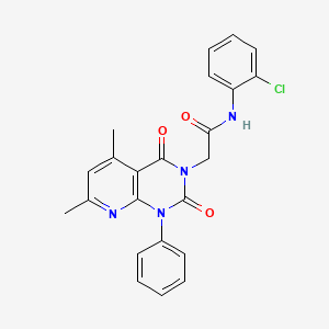 molecular formula C23H19ClN4O3 B11235704 N-(2-chlorophenyl)-2-(5,7-dimethyl-2,4-dioxo-1-phenyl-1,4-dihydropyrido[2,3-d]pyrimidin-3(2H)-yl)acetamide 
