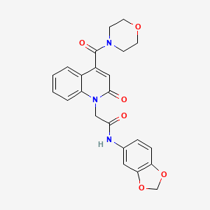 molecular formula C23H21N3O6 B11235902 N-(1,3-benzodioxol-5-yl)-2-[4-(morpholin-4-ylcarbonyl)-2-oxoquinolin-1(2H)-yl]acetamide 