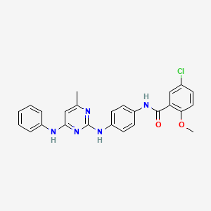 molecular formula C25H22ClN5O2 B11235932 5-Chloro-2-methoxy-N-(4-{[4-methyl-6-(phenylamino)pyrimidin-2-YL]amino}phenyl)benzamide 