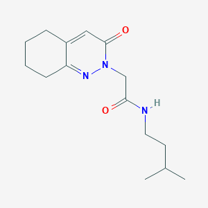 molecular formula C15H23N3O2 B11235976 N-(3-methylbutyl)-2-(3-oxo-5,6,7,8-tetrahydrocinnolin-2(3H)-yl)acetamide 