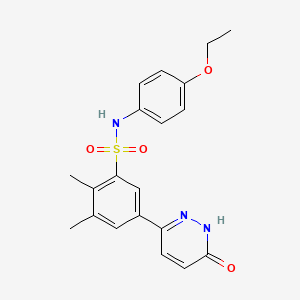 molecular formula C20H21N3O4S B11236321 N-(4-ethoxyphenyl)-2,3-dimethyl-5-(6-oxo-1,6-dihydropyridazin-3-yl)benzenesulfonamide 