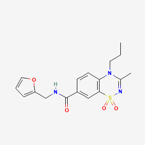 molecular formula C17H19N3O4S B11236329 N-(2-furylmethyl)-3-methyl-4-propyl-4H-1,2,4-benzothiadiazine-7-carboxamide 1,1-dioxide 