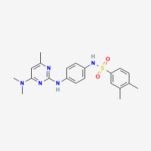 molecular formula C21H25N5O2S B11236383 N-(4-((4-(dimethylamino)-6-methylpyrimidin-2-yl)amino)phenyl)-3,4-dimethylbenzenesulfonamide 