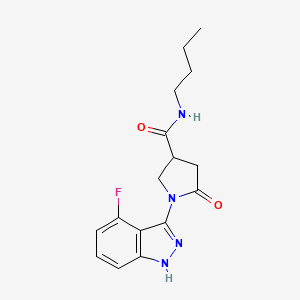 molecular formula C16H19FN4O2 B11236510 N-butyl-1-(4-fluoro-1H-indazol-3-yl)-5-oxopyrrolidine-3-carboxamide 