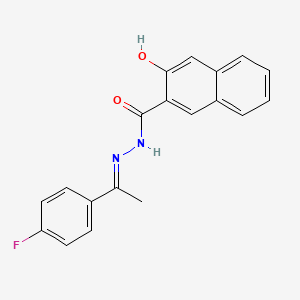 molecular formula C19H15FN2O2 B11237081 N'-[(1E)-1-(4-fluorophenyl)ethylidene]-3-hydroxynaphthalene-2-carbohydrazide 