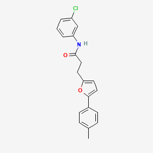molecular formula C20H18ClNO2 B11237208 N-(3-chlorophenyl)-3-[5-(4-methylphenyl)furan-2-yl]propanamide 