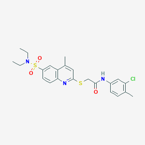 molecular formula C23H26ClN3O3S2 B11237210 N-(3-chloro-4-methylphenyl)-2-{[6-(diethylsulfamoyl)-4-methylquinolin-2-yl]sulfanyl}acetamide 