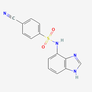 molecular formula C14H10N4O2S B11237215 Benzenesulfonamide, N-(3H-benzoimidazol-4-yl)-4-cyano- 