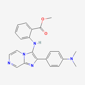 molecular formula C22H21N5O2 B11237552 Methyl 2-({2-[4-(dimethylamino)phenyl]imidazo[1,2-a]pyrazin-3-yl}amino)benzoate 